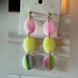 Handcrafted Artisan Polymer Clay Dangle Earrings – NWT